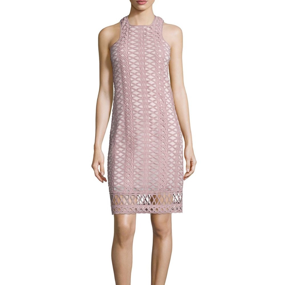 Jonathan Simkhai Sleeveless Tread-Lace Tunic Dress in Pink